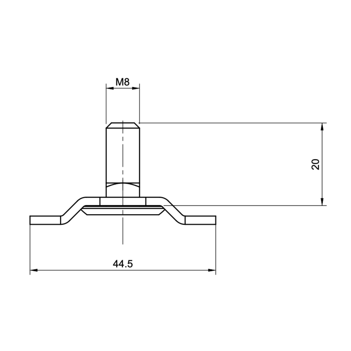 L-Track-Bolzen 8x20mm-4-Bison Gear