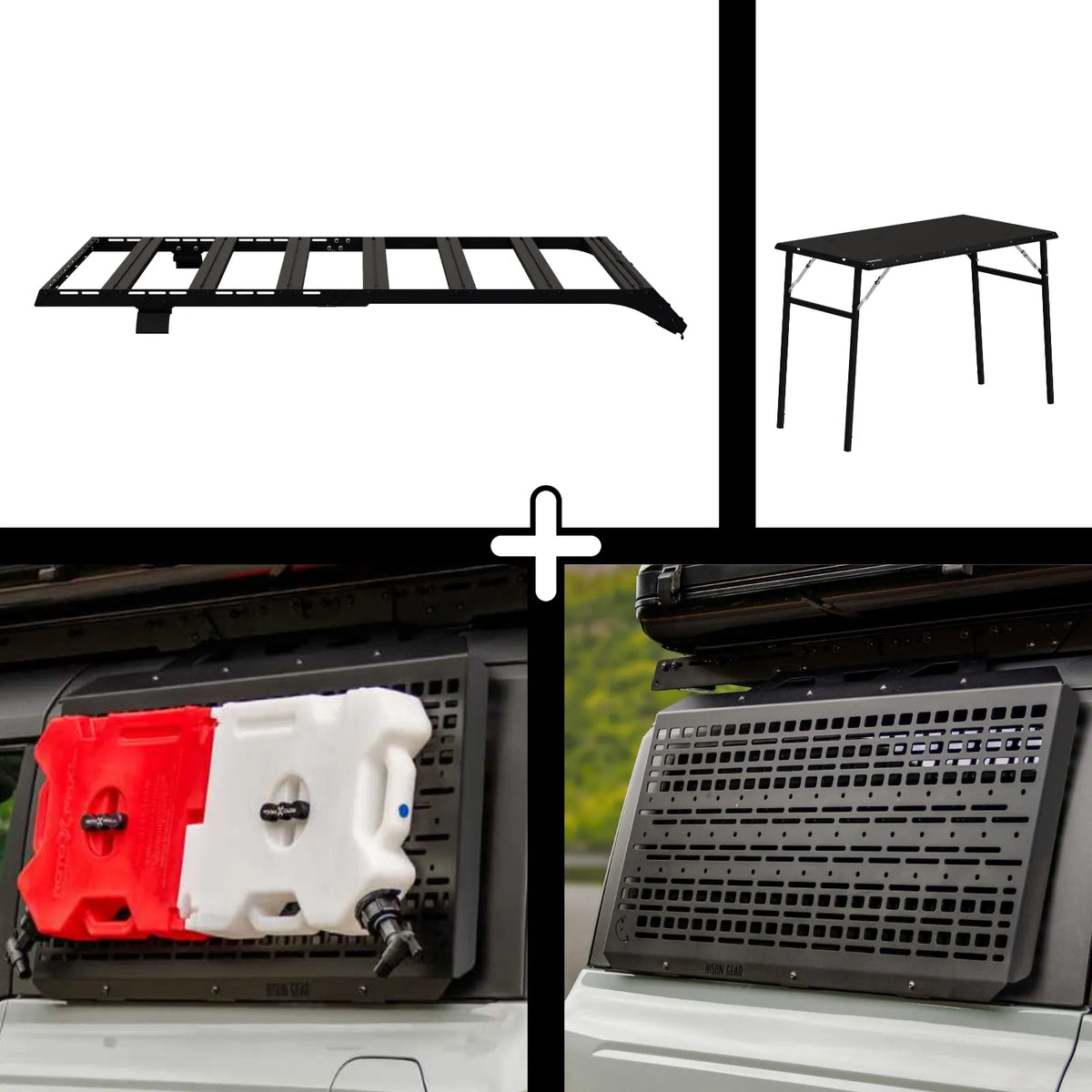 SET: OX PRO Dachträger + 2 x Paneele (links + rechts) + Tisch - Bronco 6G 2-Türer