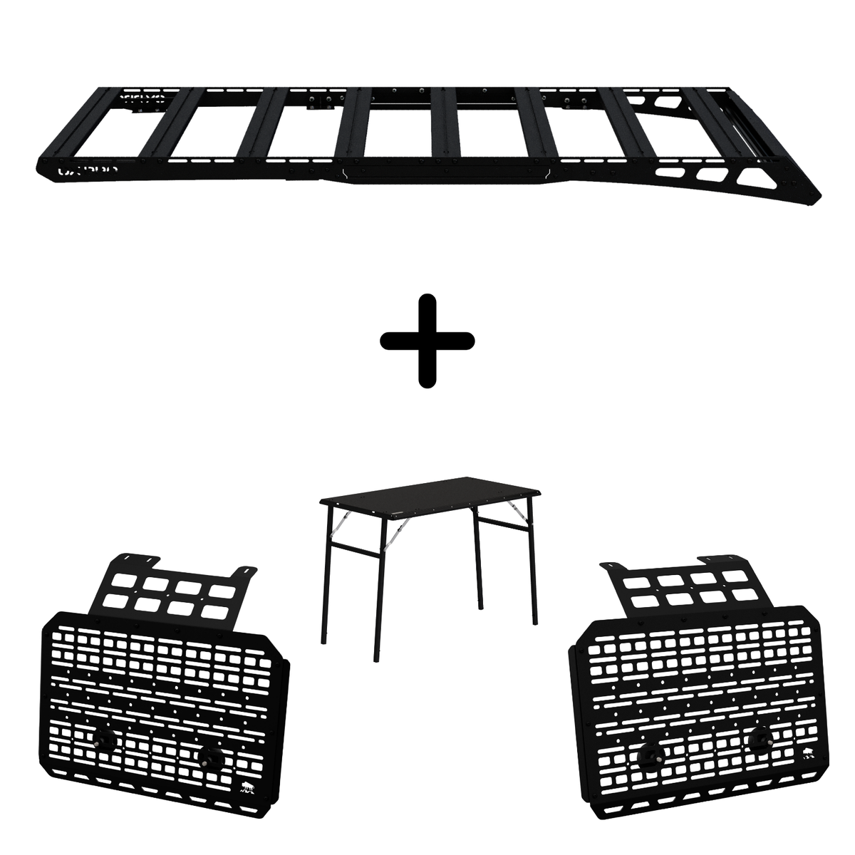 SET: OX PRO Dachträger + 2 x NEUE Paneele (links + rechts) + Tisch - Defender L663 (110)