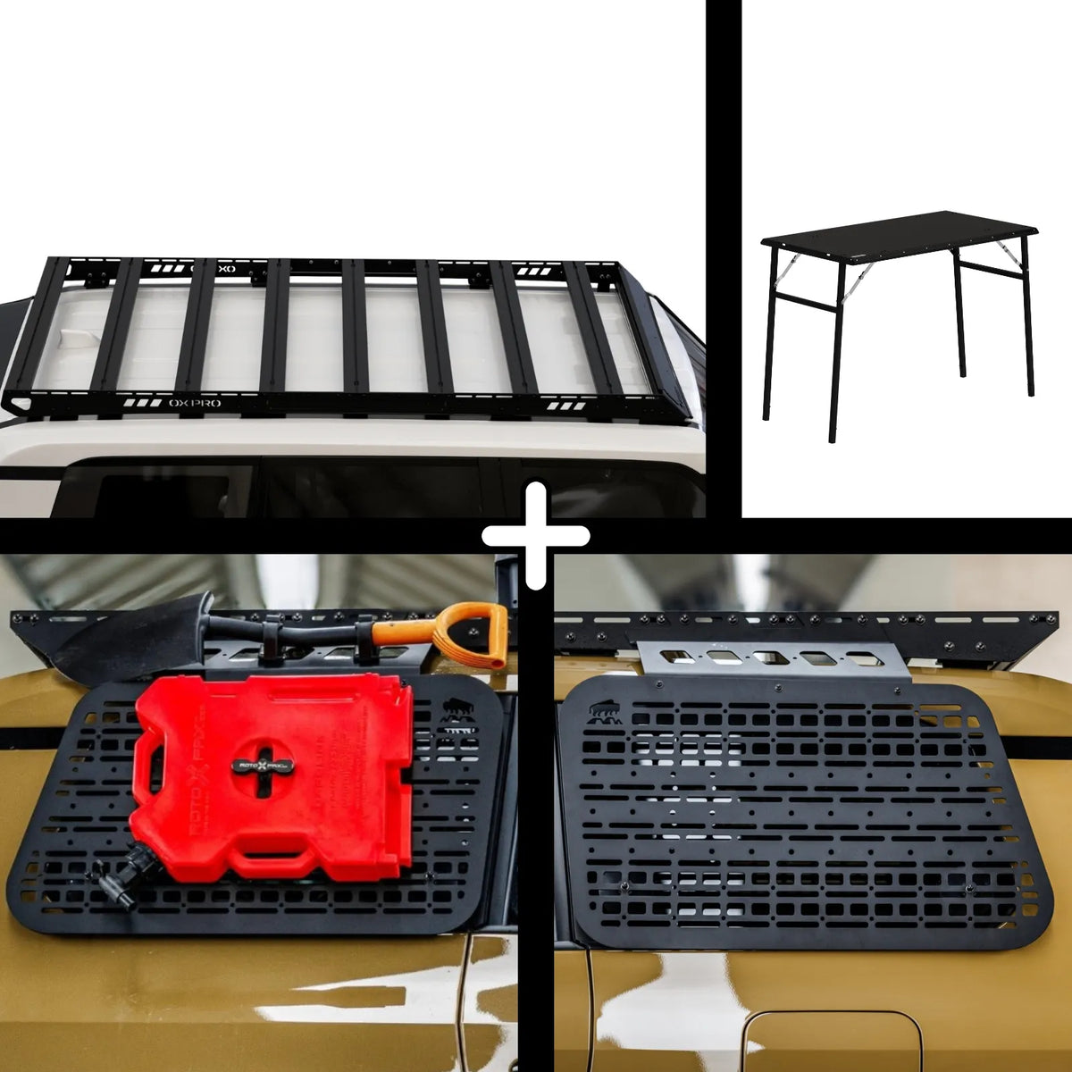 SET: OX PRO Dachträger + 2 x Paneele (links + rechts) + Tisch - LC250/GX550