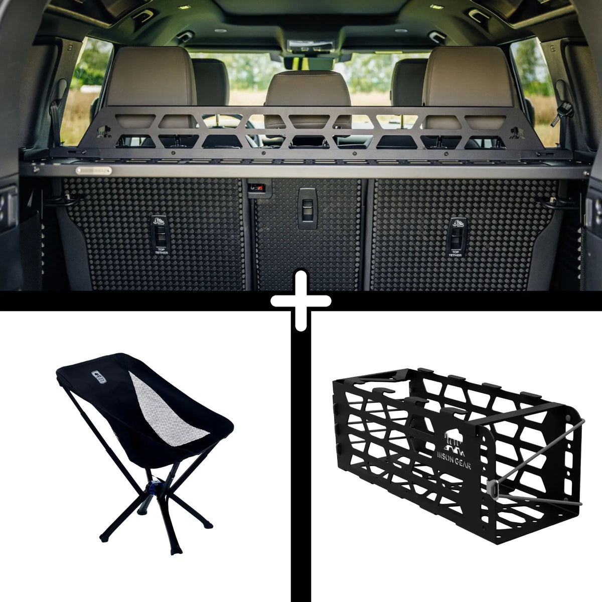 SET: Roof Shelf + YAK Stuhl + YAK Stuhlhalterung - Defender L663 (110)