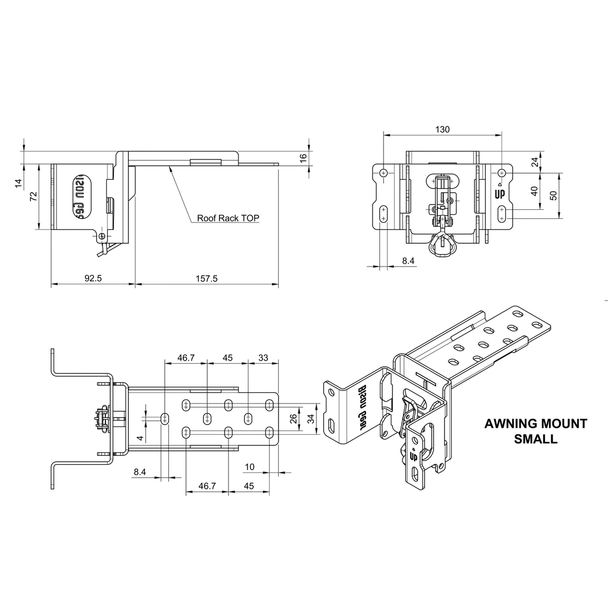 Markisenhalterung - Schnellspann-Befestigung - Bison Gear