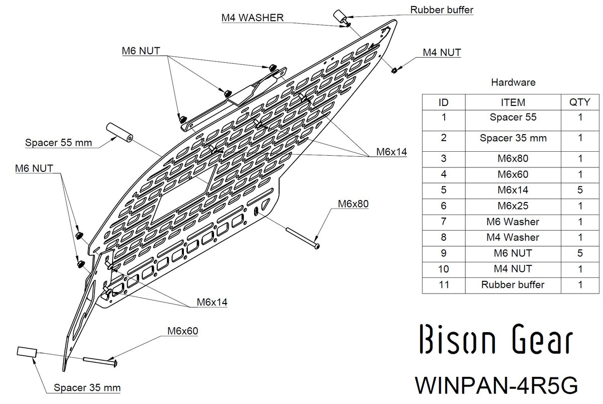 Innen-MOLLE-Paneel - 4Runner 5. Gen-4-Bison Gear