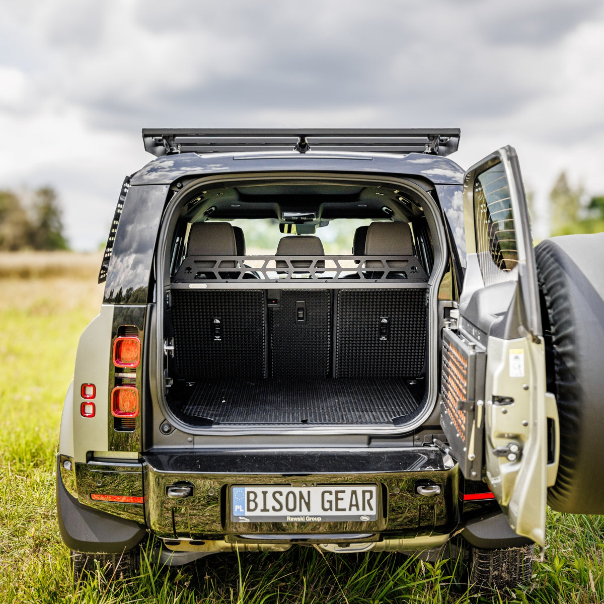 SET: Roof Shelf + Universal-Netz - Defender L663 (110)-2-Bison Gear