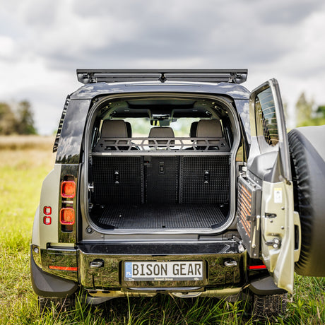 SET: Roof Shelf + Universal-Netz - Defender L663 (110)-2-Bison Gear