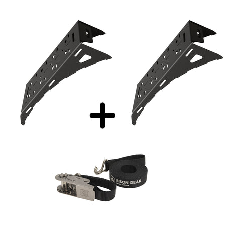 SET: 2 x Universal-Radhalterung + 1 x NEUES Edelstahlband-1-Bison Gear