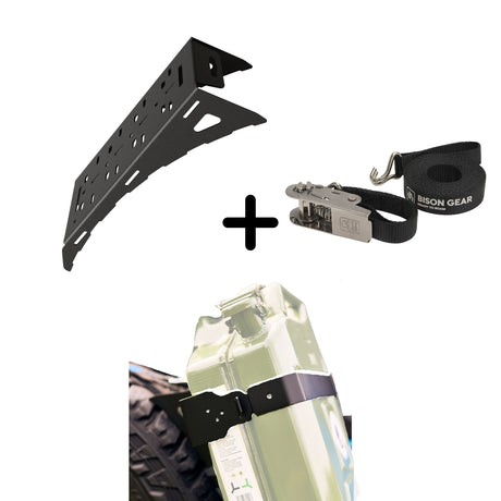 SET: Universal-Radhalterung + NEUES Edelstahlband + Kanisterhalter-1-Bison Gear