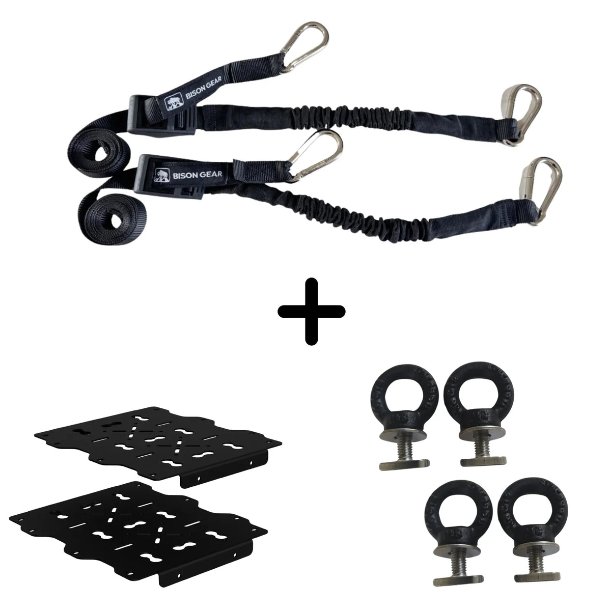SET: OX PRO Dachträger-Paneele (2 Stk.) + BOA-Zurrgurte (2 Stk.) + Zurrpunkte (4 Stk.)