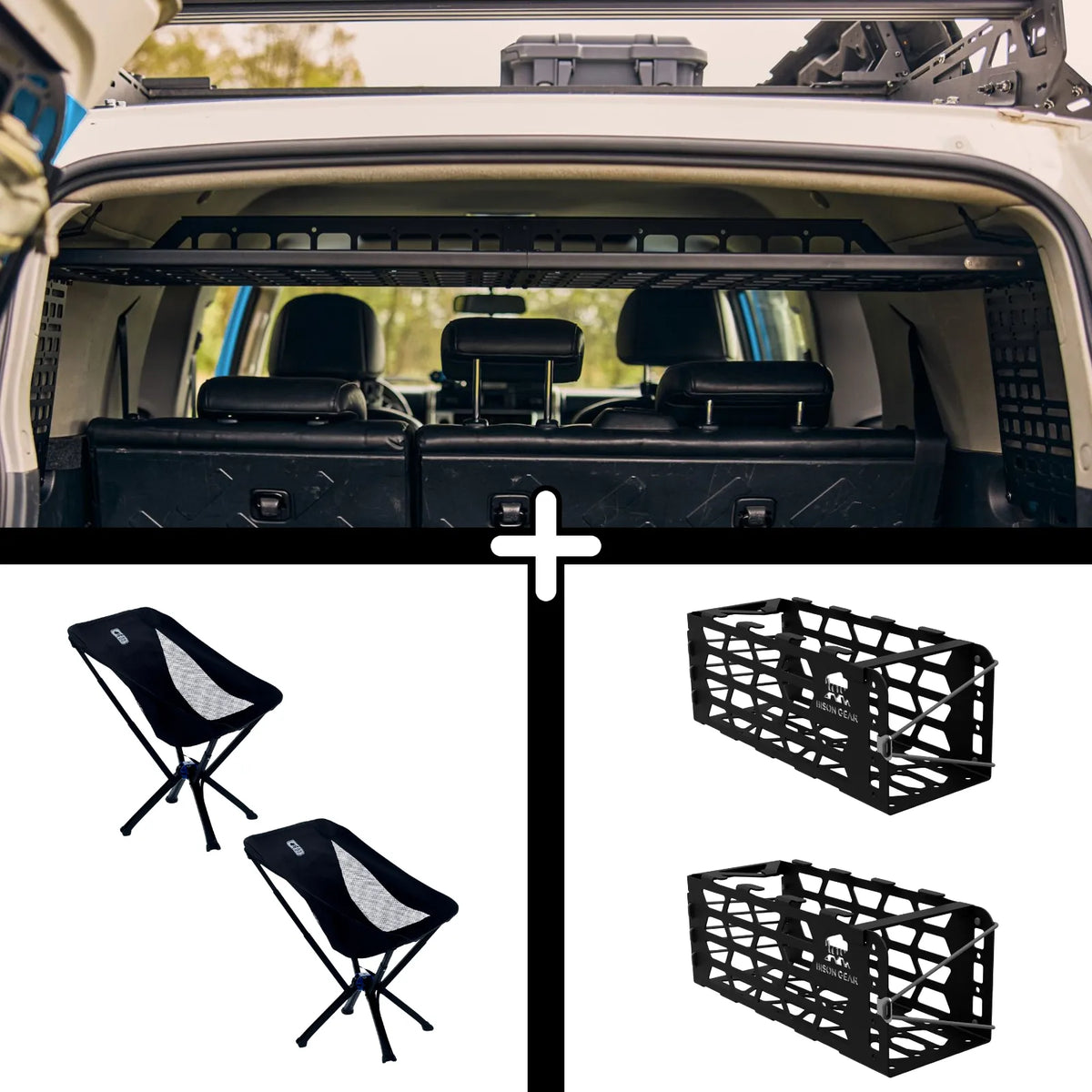 SET: Roof Shelf + 2x YAK Stuhl + 2x YAK Stuhlhalterung - FJ Cruiser