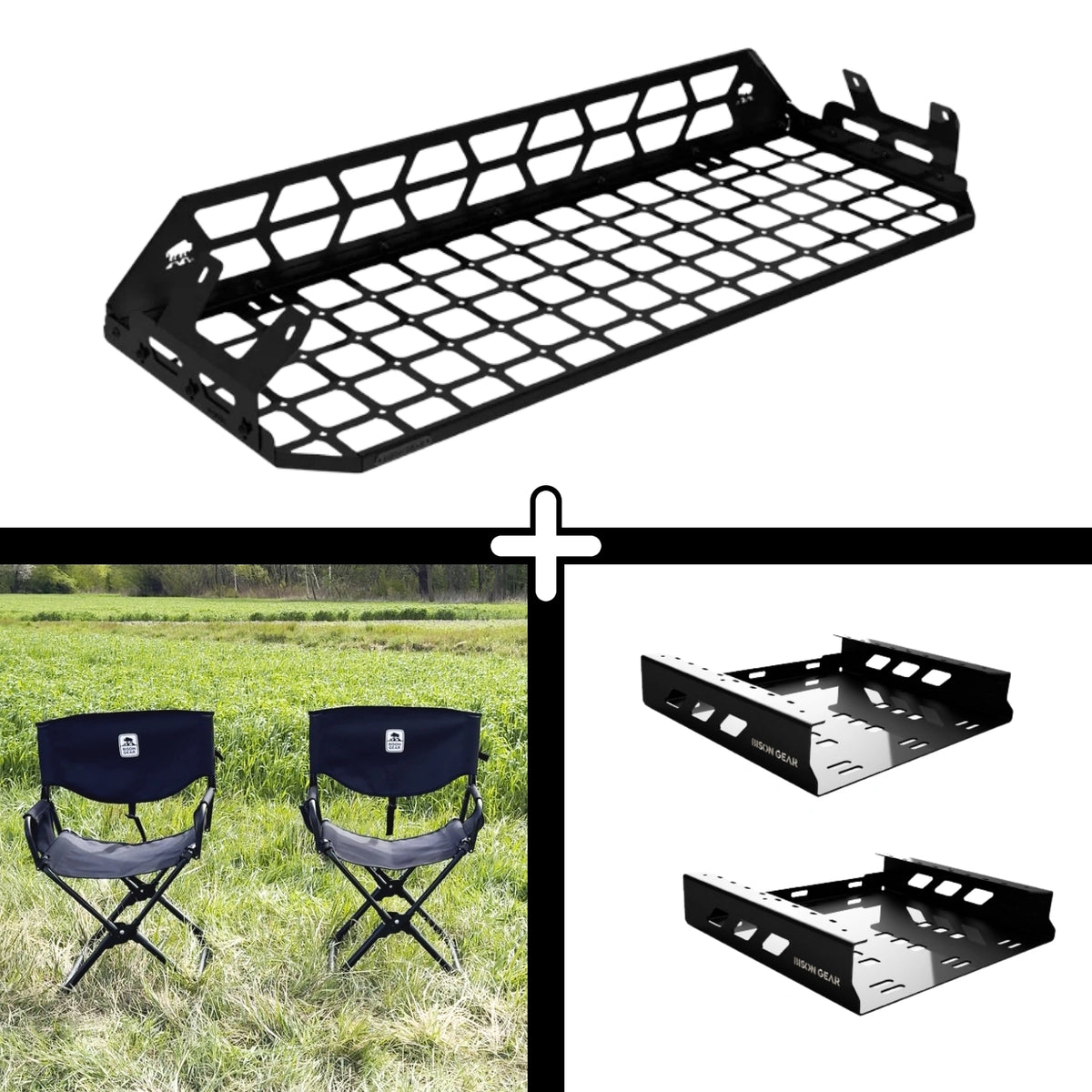 SET: Roof Shelf + 2x ELK Stuhl + 2x Stuhlaufbewahrung - LC250/GX550