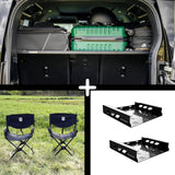 SET: Roof Shelf + 2x ELK Stuhl + 2x Stuhlaufbewahrung - Defender L663 (110)