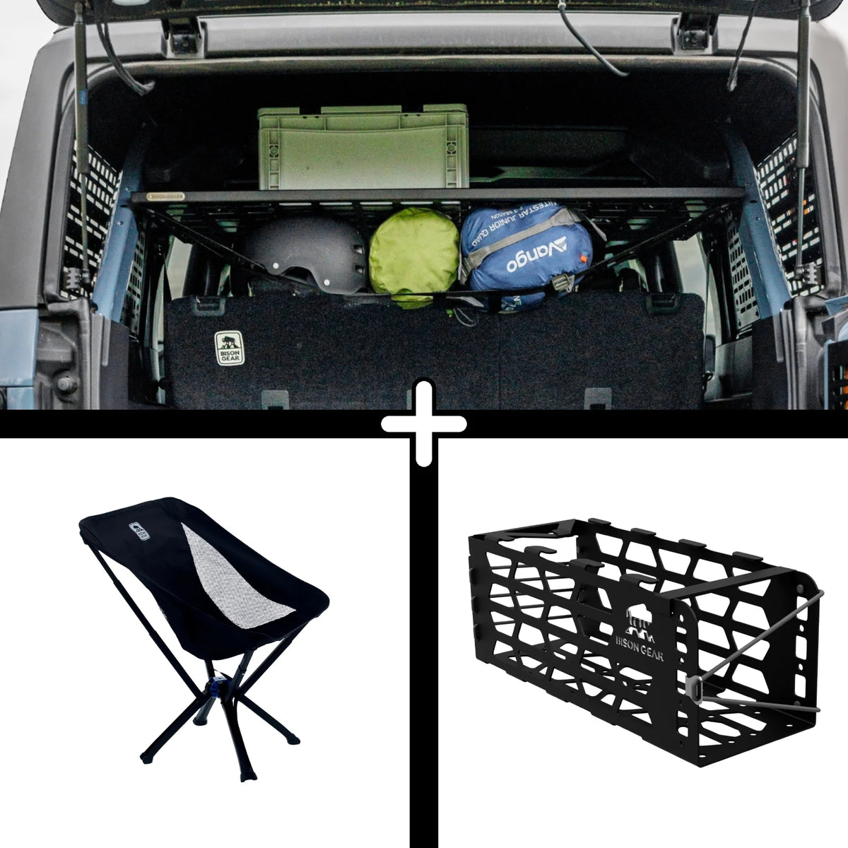 SET: Roof Shelf + YAK Stuhl + YAK Stuhlhalterung - Bronco 6G 4-Türer