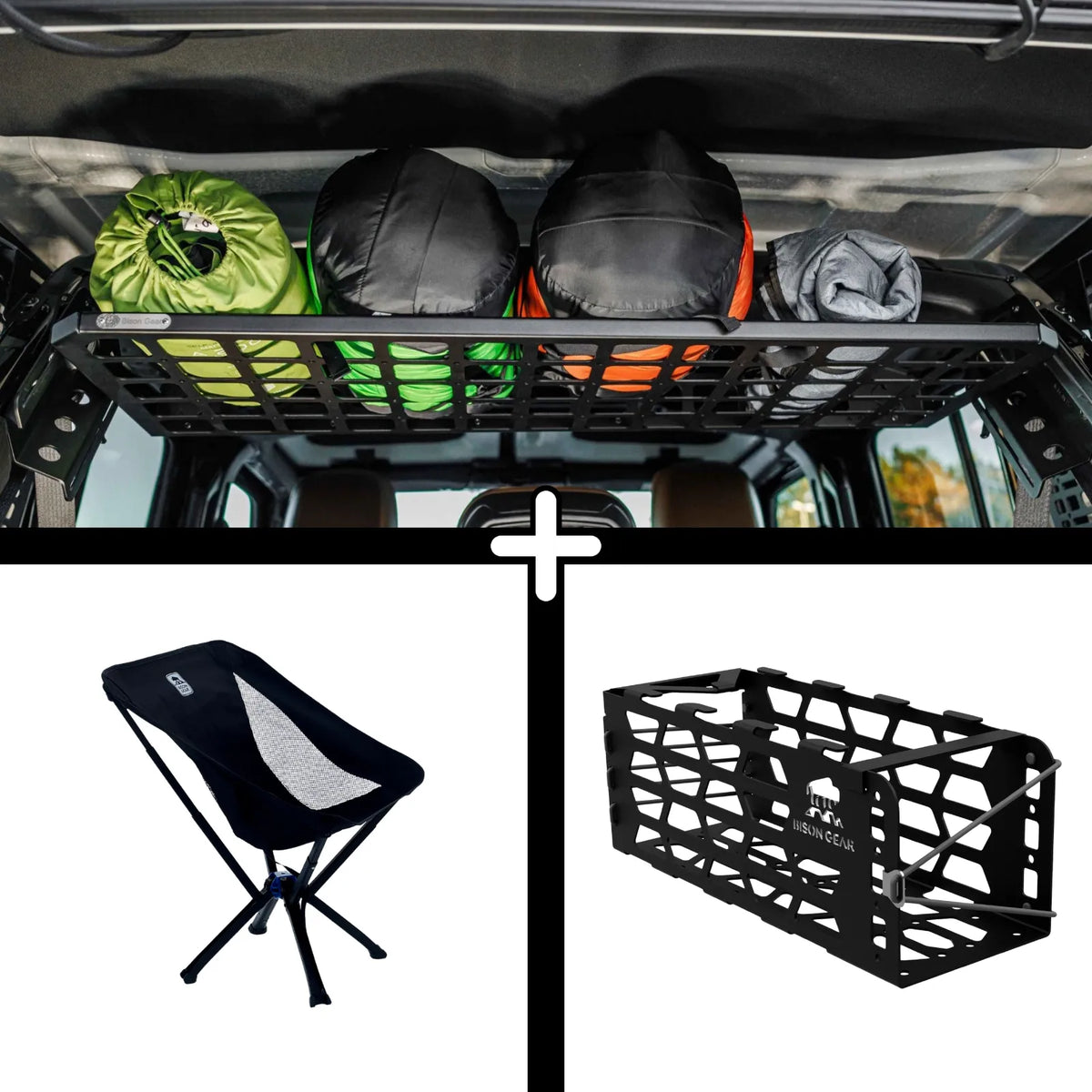 SET: Roof Shelf + YAK Stuhl + YAK Stuhlhalterung - Wrangler JLU