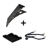 SET: Universal-Radhalterung + Reserverad-Ablage + BOA-Zurrgurte (2 Stk.)